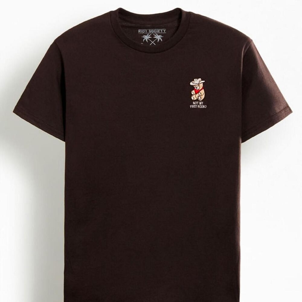 Riot-society Women's Brown and Burgundy T-shirt